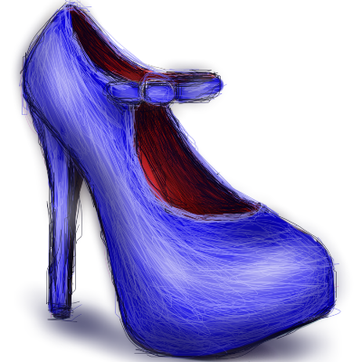 blue shoe Emma Barone